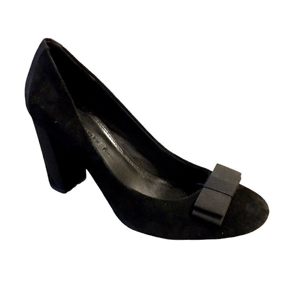 BANANA REPUBLIC Suede High Heel Pumps Round Toe Black 9.5